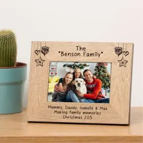 Festive Family Name Wood Picture Frame (6
