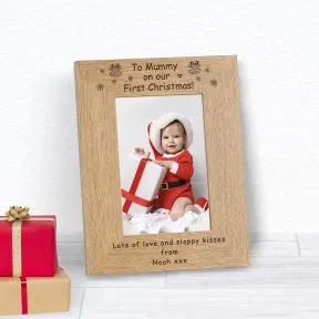 To Mummy On Our First Christmas! Wood Picture Frame (6