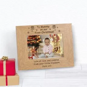 To Mummy On Our First Christmas! Wood Picture Frame (6