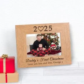 Daddy's First Christmas Wood Picture Frame (6