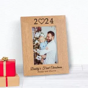 Daddy's First Christmas Wood Picture Frame (6
