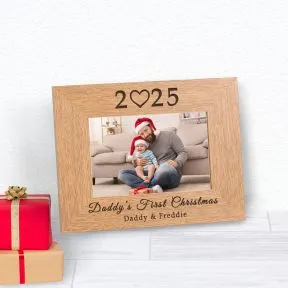 Daddy's First Christmas Wood Picture Frame (6
