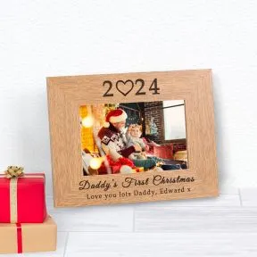 Daddy's First Christmas Wood Picture Frame (6