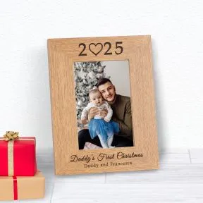 Daddy's First Christmas Wood Picture Frame (6