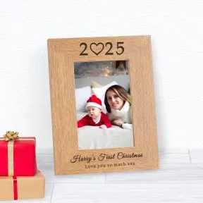 Babys First Christmas Wood Frame Wood Picture Frame (6