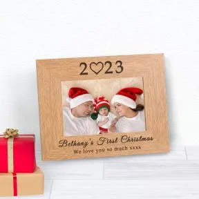 Babys First Christmas Wood Frame Wood Picture Frame (6