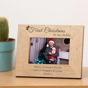 First Christmas as my daddy Wood Picture Frame (6