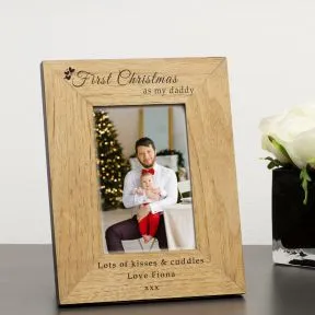 First Christmas as my daddy Wood Picture Frame (6
