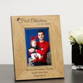 First Christmas as my daddy Wood Picture Frame (6