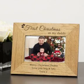 First Christmas as my daddy Wood Picture Frame (6