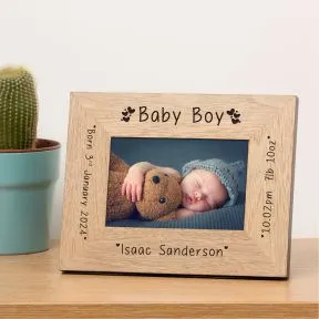 New Baby Boy Wood Picture Frame (6