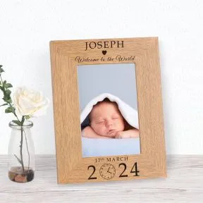 New Baby Welcome to the World Wood Picture Frame (6