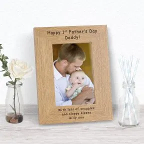 Happy 1st Fathers Day Wood Picture Frame (6
