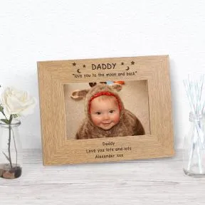 Daddy love you to the moon and back Wood Picture Frame (6