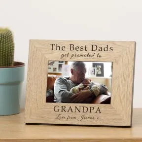 The Best Dads get promoted Wood Picture Frame (6