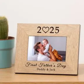 First Father's Day - Year Wood Picture Frame (6
