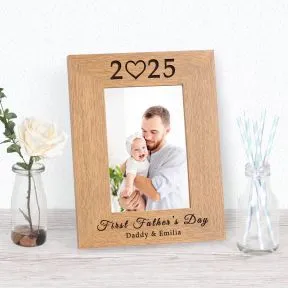 First Father's Day - Year Wood Picture Frame (6