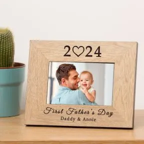 First Father's Day - Year Wood Picture Frame (6