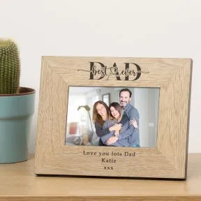 Best Ever Dad or Daddy Wood Picture Frame (6