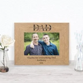 Best Ever Dad or Daddy Wood Picture Frame (6