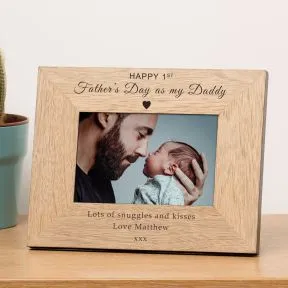 Happy 1st Fathers Day as my Daddy, Grandad etc Wood Picture Frame (6