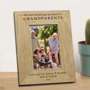 The Best Parents get Promoted to Grandparents Wood Picture Frame (6