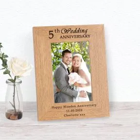 Wedding Anniversary - Any Year Wood Picture Frame (6