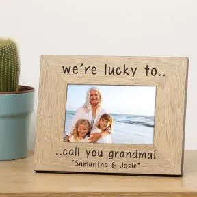 We're Lucky to call you Daddy, Mummy, Nanny etc Wood Picture Frame (6