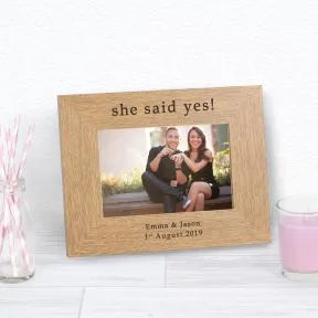 She Said Yes! Wood Picture Frame (6