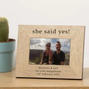 She Said Yes! Wood Picture Frame (6