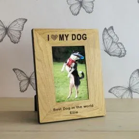 I Love My Dog Wood Picture Frame (6