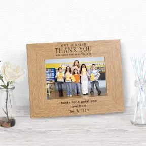 Thank you for being the Best Teacher Wood Picture Frame (6