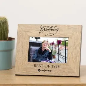 Happy Birthday Playlist Wood Frame (6