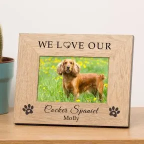 I Love My / We Love Our Dog Wood Picture Frame (7