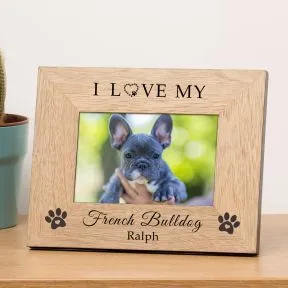 I Love My / We Love Our Dog Wood Picture Frame (7