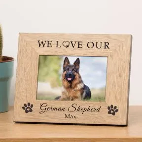 I Love My / We Love Our Dog Wood Picture Frame (6