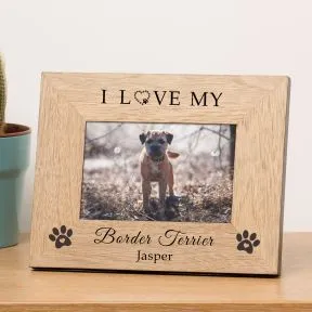 I Love My / We Love Our Dog Wood Picture Frame (6