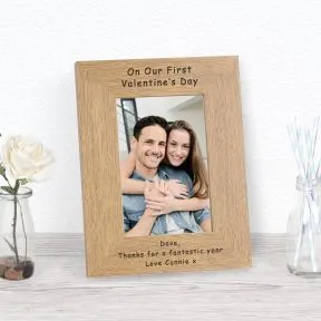 On Our First Valentine's Day Wood Picture Frame (6