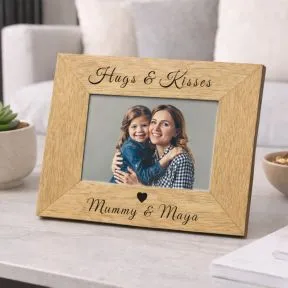 Hugs and Kisses Wood Picture Frame (6