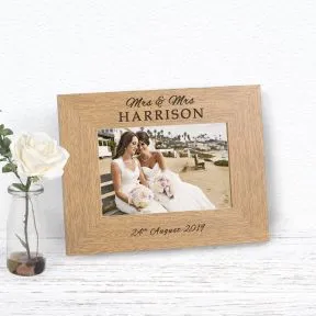 Mr & Mrs Wedding Day Wood Picture Frame (6