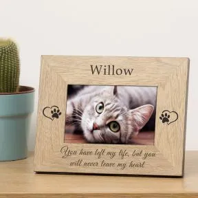 Never Leave My Heart Pet Memory Wood Picture Frame (6