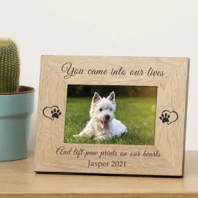 You Left Paw Prints On Our Hearts Pet Memory Wood Picture Frame (6