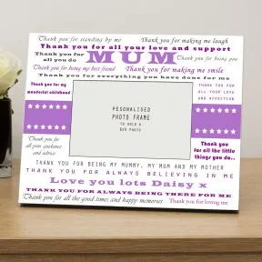 Thank You Mum personalised frame