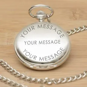 Personalised Pocket Watch - Silver Finish