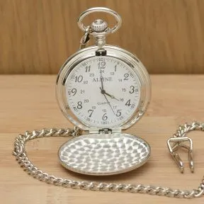 Personalised Pocket Watch - Silver Finish