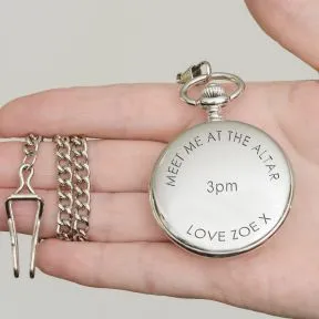 Meet Me At The Altar Pocket Watch - Silver Finish