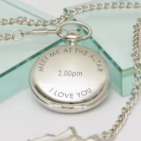 Meet Me At The Altar Pocket Watch - Silver Finish