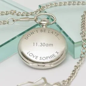 Don't Be Late Pocket Watch - Silver Finish