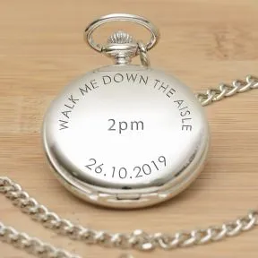 Walk Me Down The Aisle Pocket Watch - Silver Finish