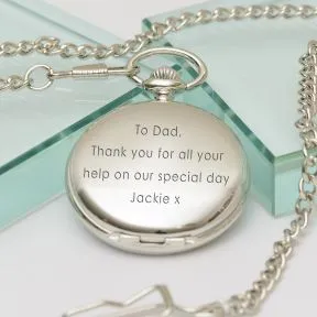 Personalised Pocket Watch - Silver Finish